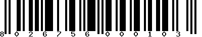 EAN-13 : 8026756000103